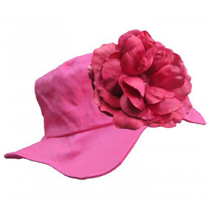 SALE/[Jamie Rae Hats]Raspberry Sun Hat with Raspberry Rose
