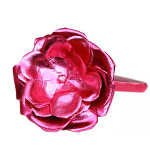[Jamie Rae Hats]Raspberry Hardband with Metalic Raspberry Rose